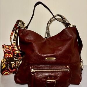 Michael Kors Burgundy Leather Shoulder Bag